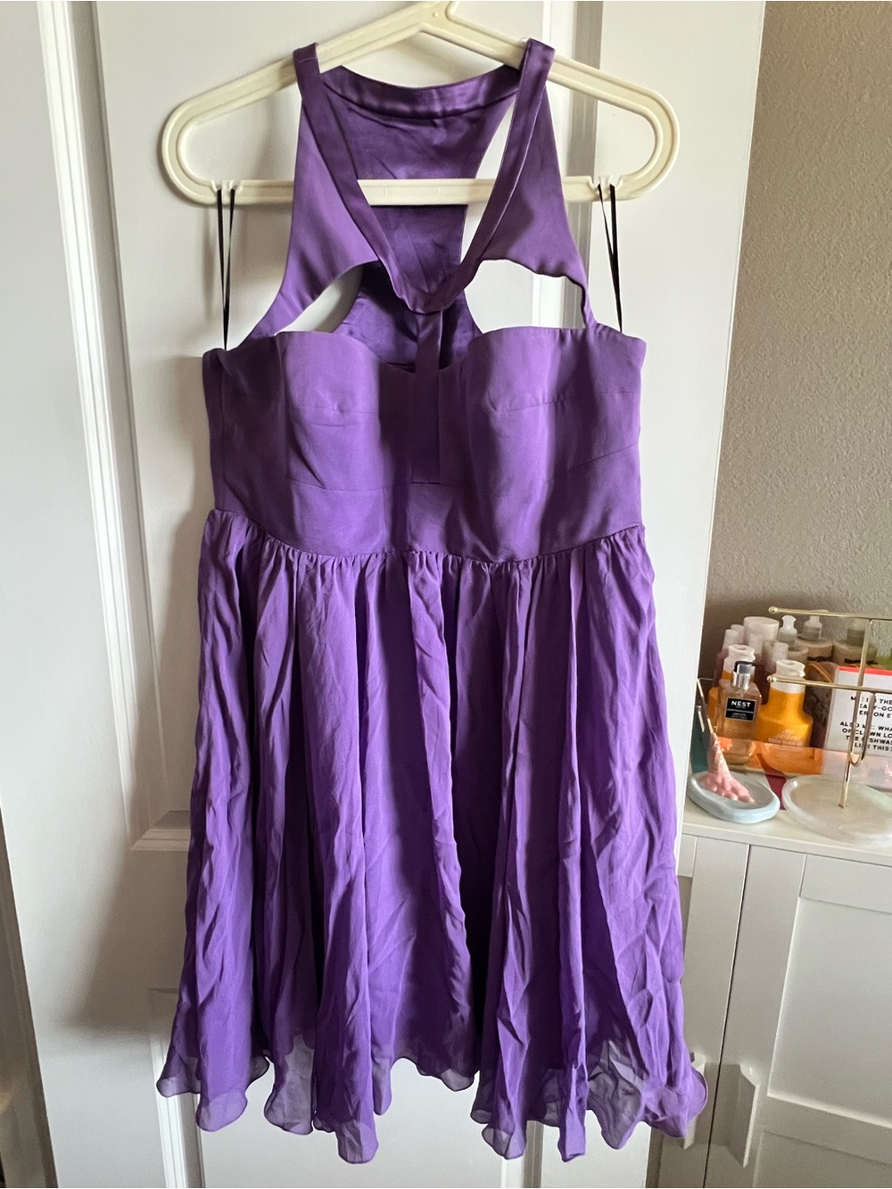 Versace Purple Halter Chiffon Party Dress